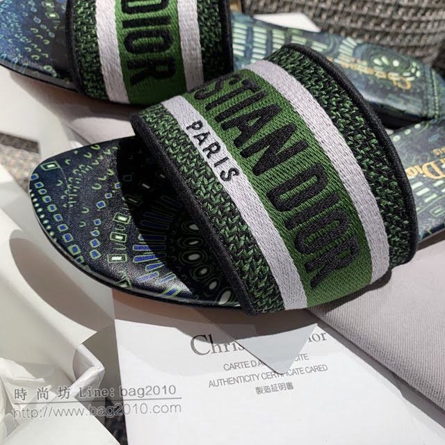 DIOR女鞋 迪奧2021專櫃新款磨砂新大底涼拖 Dior一字型刺繡平拖  naq1491